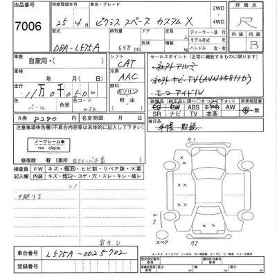 Toyota PIXIS SPACE  с аукциона в Японии