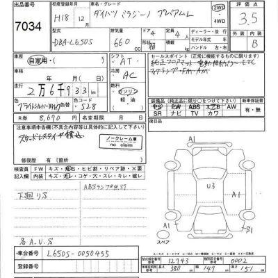 Daihatsu MIRA  с аукциона в Японии