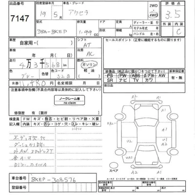 Mazda AXELA  с аукциона в Японии