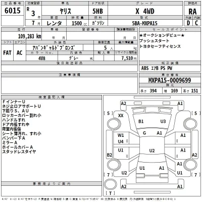 Toyota YARIS  с аукциона в Японии