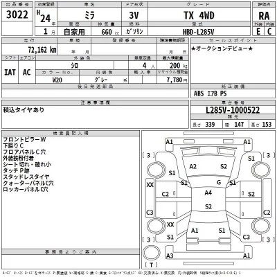 Daihatsu MIRA  с аукциона в Японии