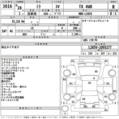 Daihatsu MIRA  с аукциона в Японии