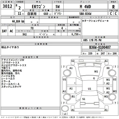 Mitsubishi EK WAGON  с аукциона в Японии