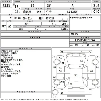 Daihatsu MIRA  с аукциона в Японии