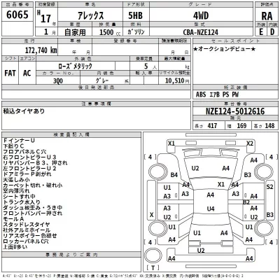 Toyota ALLEX  с аукциона в Японии