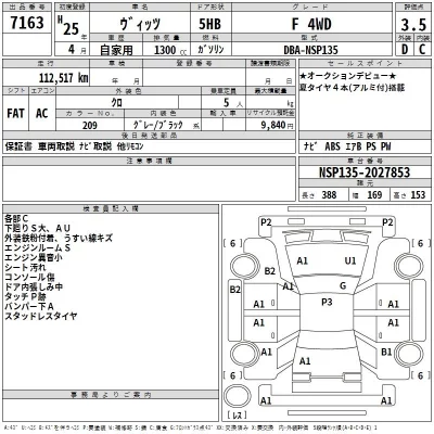 Toyota VITZ  с аукциона в Японии