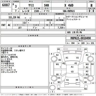 Toyota YARIS  с аукциона в Японии