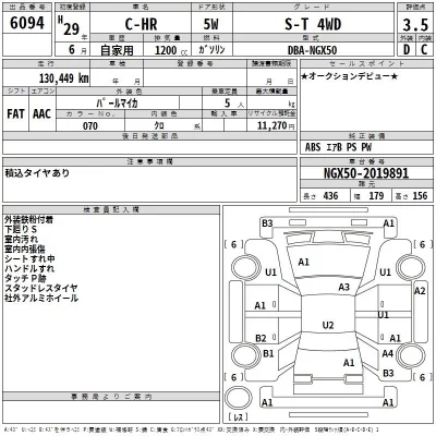 Toyota C-HR  с аукциона в Японии