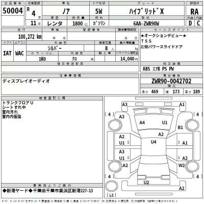 Toyota NOAH  с аукциона в Японии