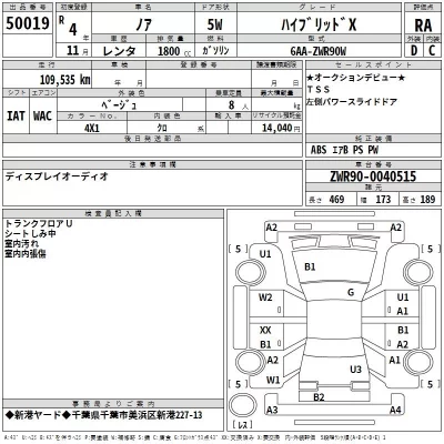 Toyota NOAH  с аукциона в Японии