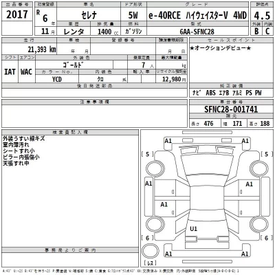 Nissan SERENA  с аукциона в Японии