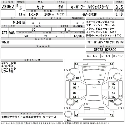Nissan SERENA  с аукциона в Японии