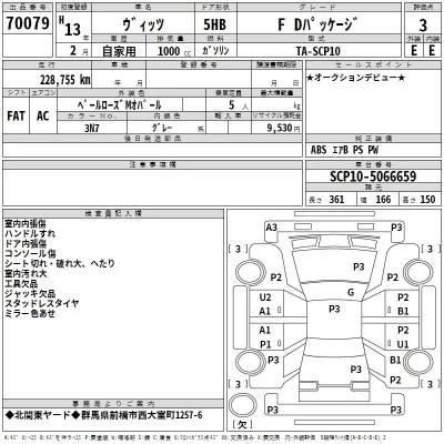 Toyota VITZ  с аукциона в Японии