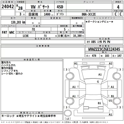 Volkswagen PASSAT  с аукциона в Японии
