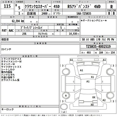 Toyota CROWN CROSSOVER  с аукциона в Японии