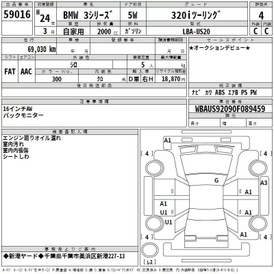 BMW 3-Series  с аукциона в Японии