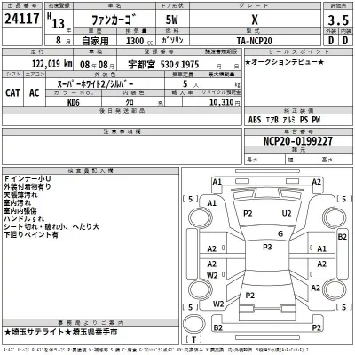 Toyota FUNCARGO  с аукциона в Японии