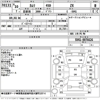 Toyota CAMRY  с аукциона в Японии