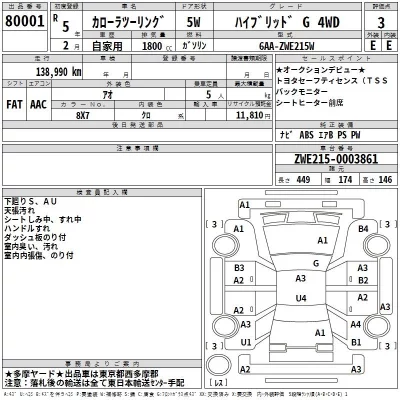 Toyota COROLLA TOURING  с аукциона в Японии