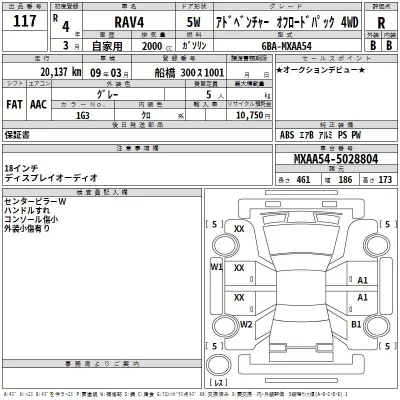 Toyota RAV4  с аукциона в Японии