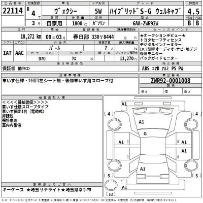 Toyota VOXY  с аукциона в Японии