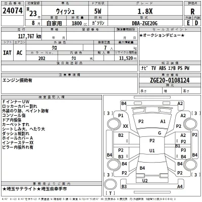 Toyota WISH  с аукциона в Японии