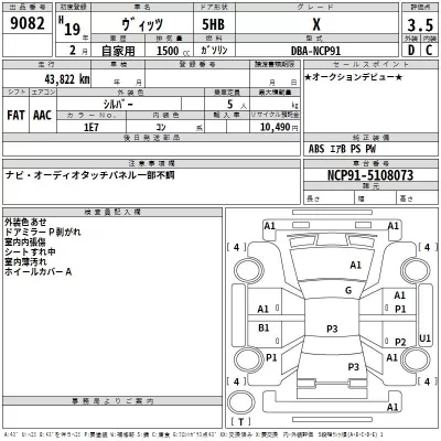 Toyota VITZ  с аукциона в Японии