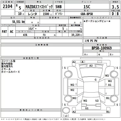 Mazda MAZDA3  с аукциона в Японии