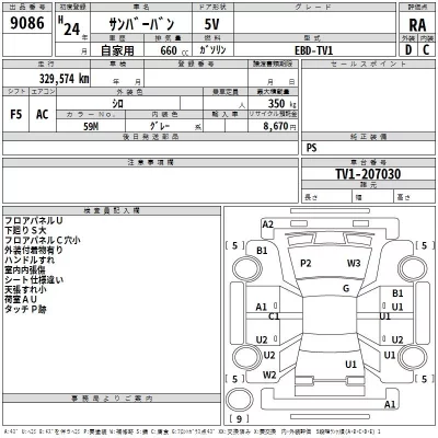 Subaru SAMBAR  с аукциона в Японии