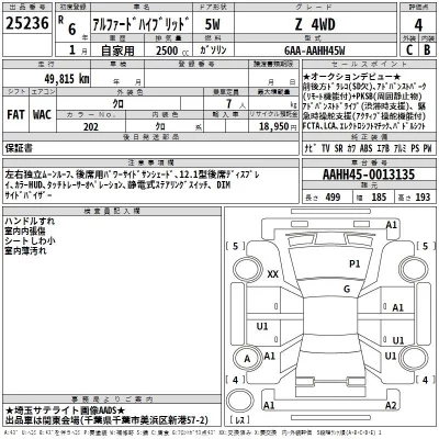 Toyota ALPHARD  с аукциона в Японии