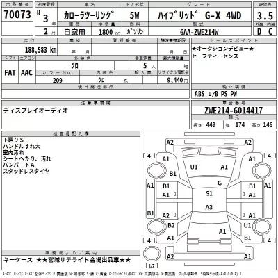 Toyota COROLLA TOURING  с аукциона в Японии