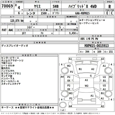 Toyota YARIS  с аукциона в Японии