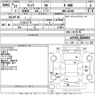 Daihatsu WAKE  с аукциона в Японии