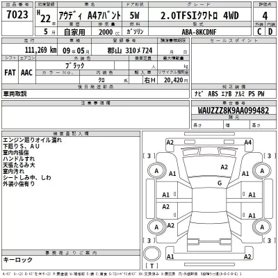 Audi A4  с аукциона в Японии