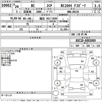 Lexus RC  с аукциона в Японии