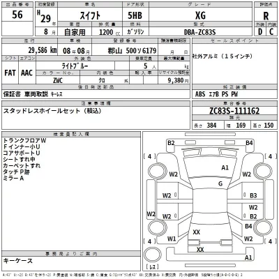 Suzuki SWIFT  с аукциона в Японии