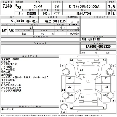 Daihatsu WAKE  с аукциона в Японии