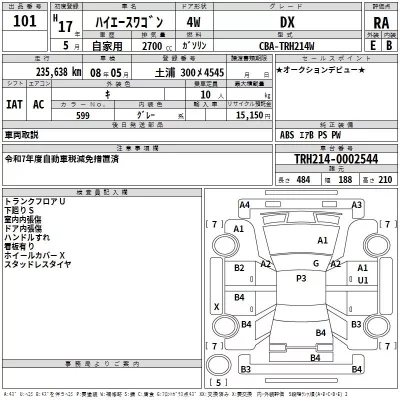 Toyota HIACE  с аукциона в Японии