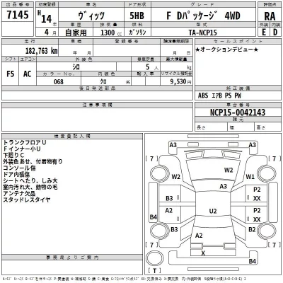 Toyota VITZ  с аукциона в Японии