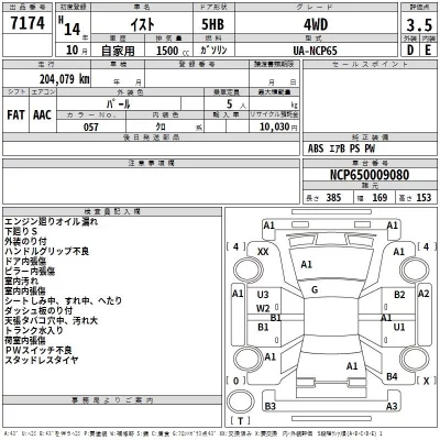 Toyota IST  с аукциона в Японии