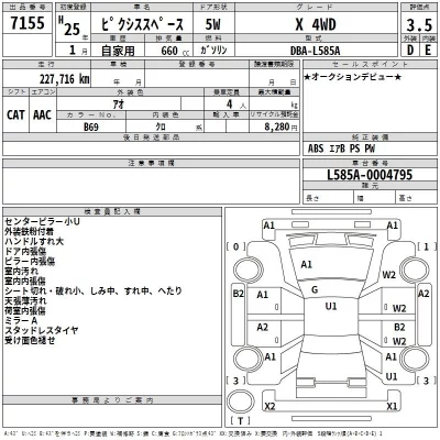Toyota PIXIS SPACE  с аукциона в Японии