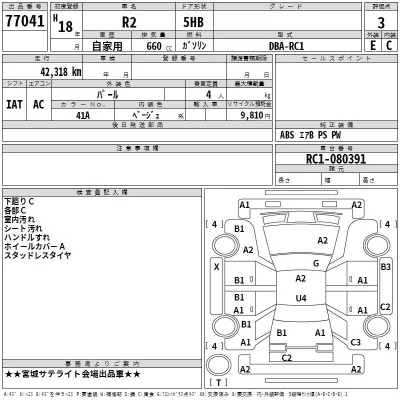 Subaru R2  с аукциона в Японии
