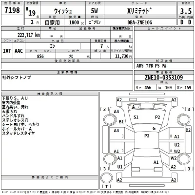 Toyota WISH  с аукциона в Японии