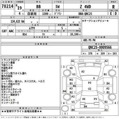 Toyota BB  с аукциона в Японии