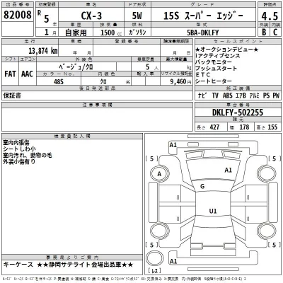 Mazda CX-3  с аукциона в Японии