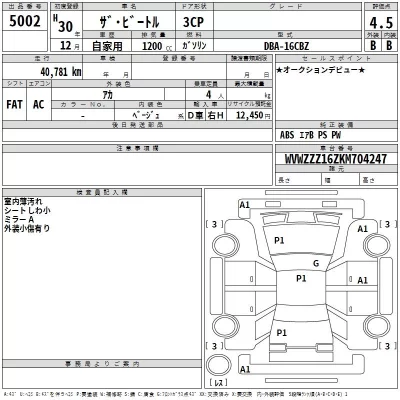 Volkswagen THE BEETLE  с аукциона в Японии