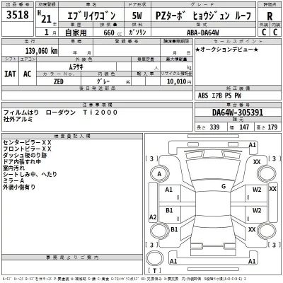 Suzuki EVERY WAGON  с аукциона в Японии