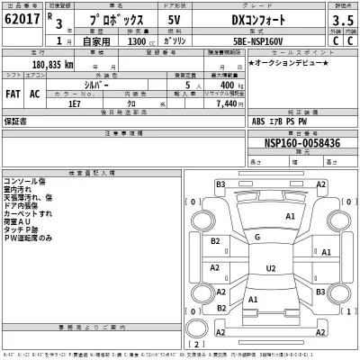 Toyota PROBOX  с аукциона в Японии