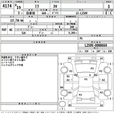 Daihatsu MIRA  с аукциона в Японии