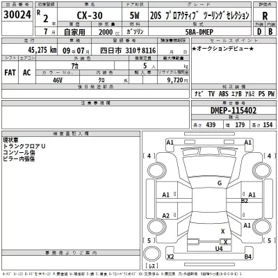 Mazda CX-30  с аукциона в Японии